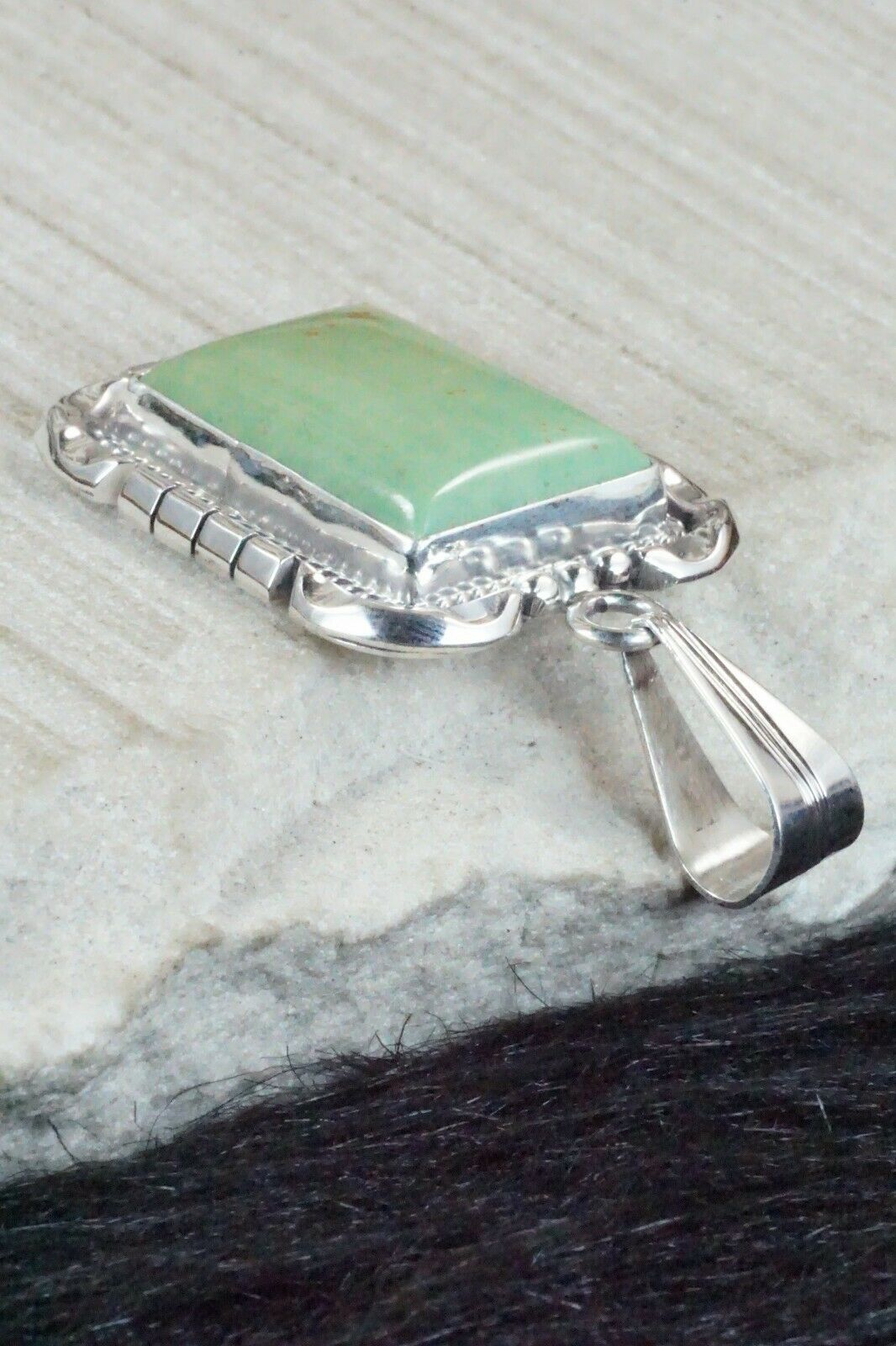 Turquoise & Sterling Silver Pendant - Samuel Yellowhair