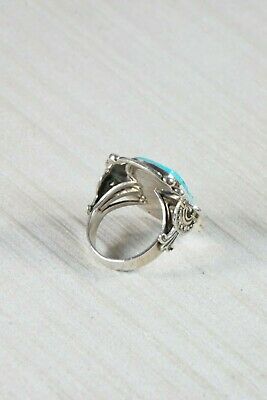 Navajo Turquoise and Sterling Silver Ring - Rita Tom - Size 11 - High Lonesome Trading