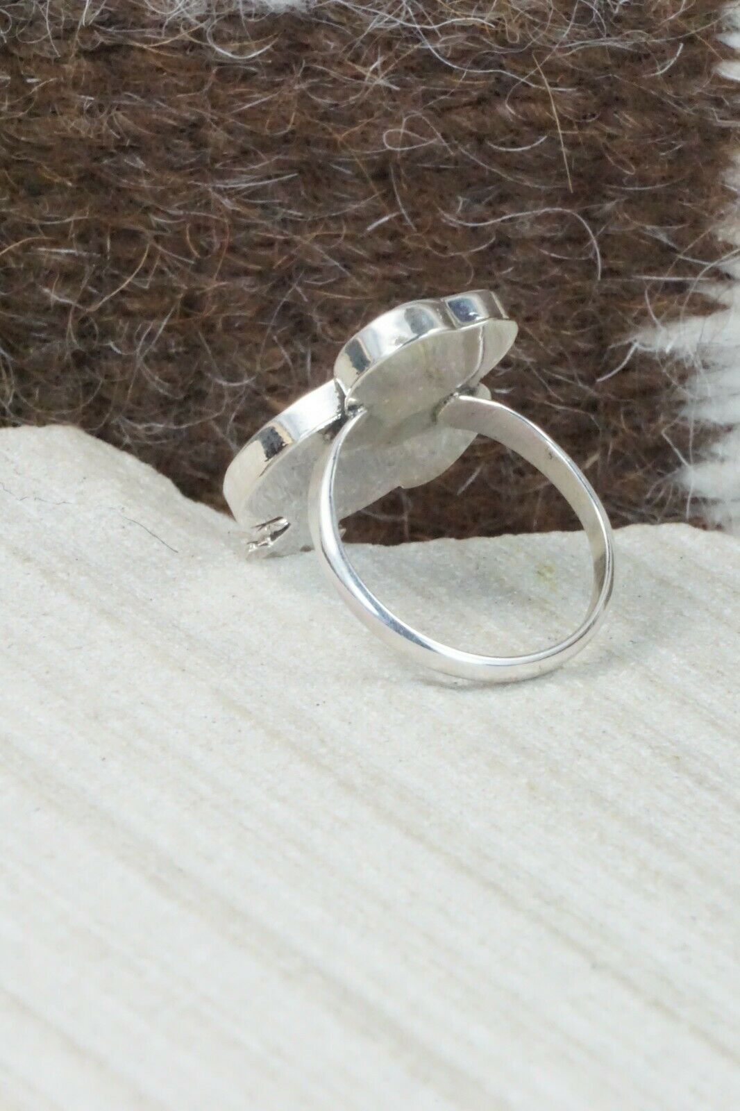 Mother of Pearl & Sterling Silver Ring - Reginda Kallestewa - Size 5.75