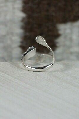 Navajo Onyx and Sterling Silver Ring - Roger Pino - Size 7.75 - High Lonesome Trading