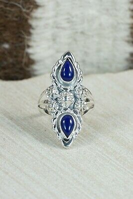 Navajo Lapis and Sterling Silver Ring - Danny Kenneth - Size 5.5