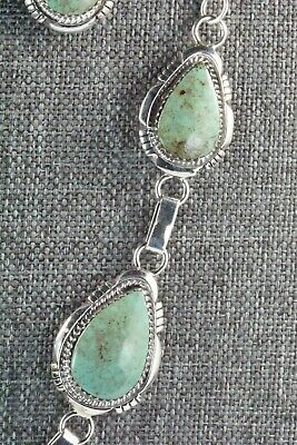 Turquoise & Sterling Silver Necklace and Earrings Set - Tom Lewis