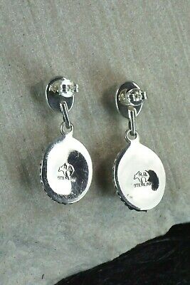 Navajo Turquoise and Sterling Silver Earrings - Verley Betone