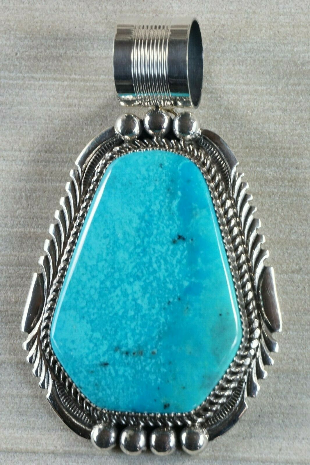 Navajo Turquoise & Sterling Silver Pendant - Garrison Boyd - High Lonesome Trading