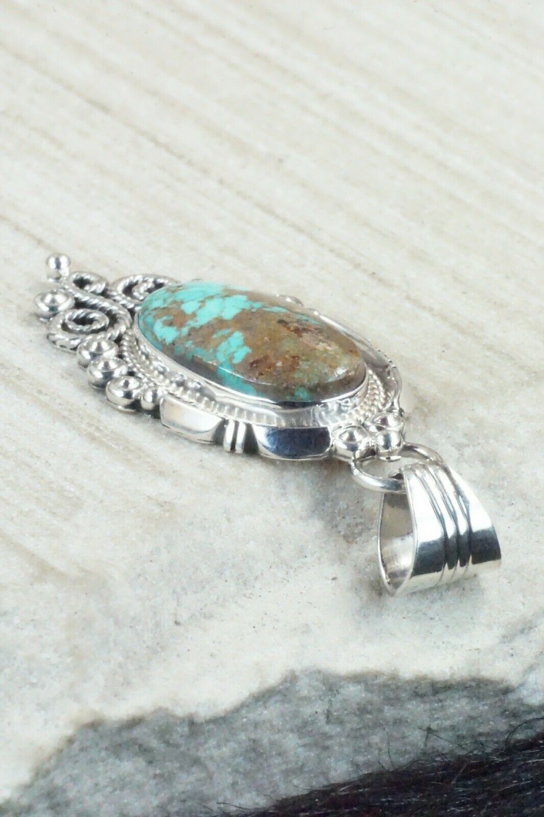 Turquoise and Sterling Silver Pendant - Daniel Benally