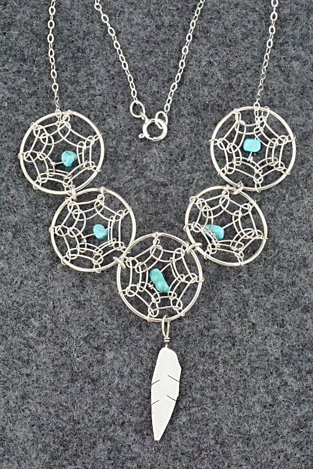 Turquoise & Sterling Silver Necklace - Lorenzo Arviso Jr.