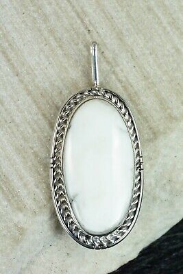White Buffalo & Sterling Silver Pendant - T Benally