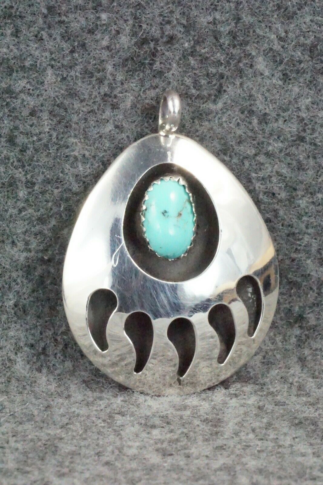 Turquoise & Sterling Silver Pendant - Virginia Long
