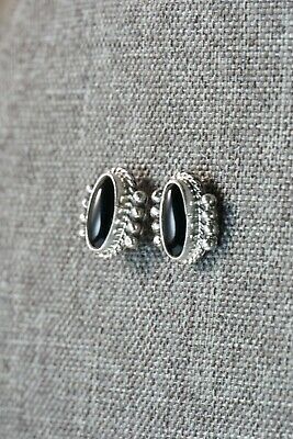 Navajo Onyx & Sterling Silver Earrings - Jan Mariano