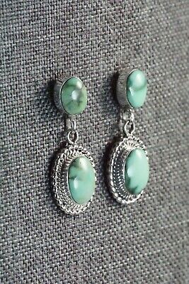 Navajo Turquoise and Sterling Silver Earrings - Verley Betone