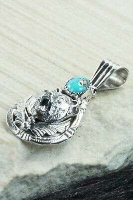 Turquoise and Sterling Silver Pendant - Henry Attakai
