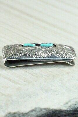 Turquoise & Sterling Silver Money Clip - Shirley Skeets - High Lonesome Trading