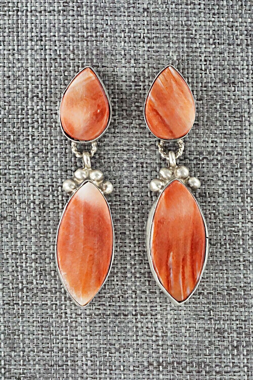 Spiny Oyster & Sterling Silver Earrings - Selina Warner
