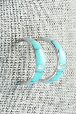 Turquoise & Sterling Silver Earrings - Philbert Chavez