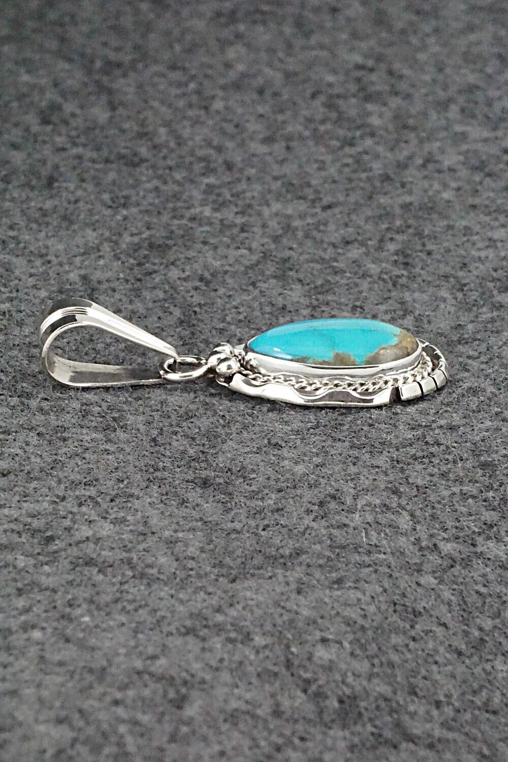 Turquoise & Sterling Silver Pendant - Samuel Yellowhair