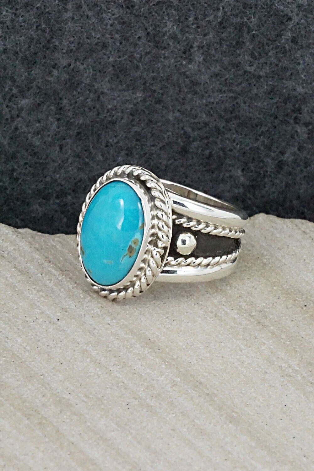 Turquoise & Sterling Silver Ring - Thomas Yazzie - Size 5.5