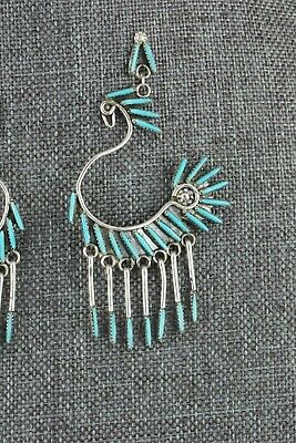 Turquoise & Silver Earrings - Jeannie Lastiyano - Zuni - High Lonesome Trading