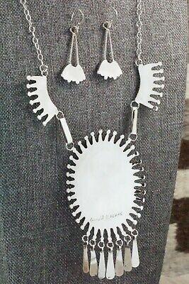 Turquoise & Sterling Silver Necklace and Earrings Set - Gerald Etsate - High Lonesome Trading