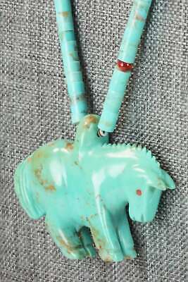 Horse Zuni Fetish Carving Necklace - Andres Quandelacy