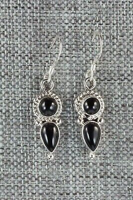 Onyx & Sterling Silver Earrings - Isabelle Yazzie