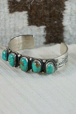 Navajo Turquoise & Sterling Silver Bracelet - Leslie Nez - High Lonesome Trading