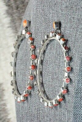 Spiny Oyster and Sterling Silver Earrings - Renelle Perry