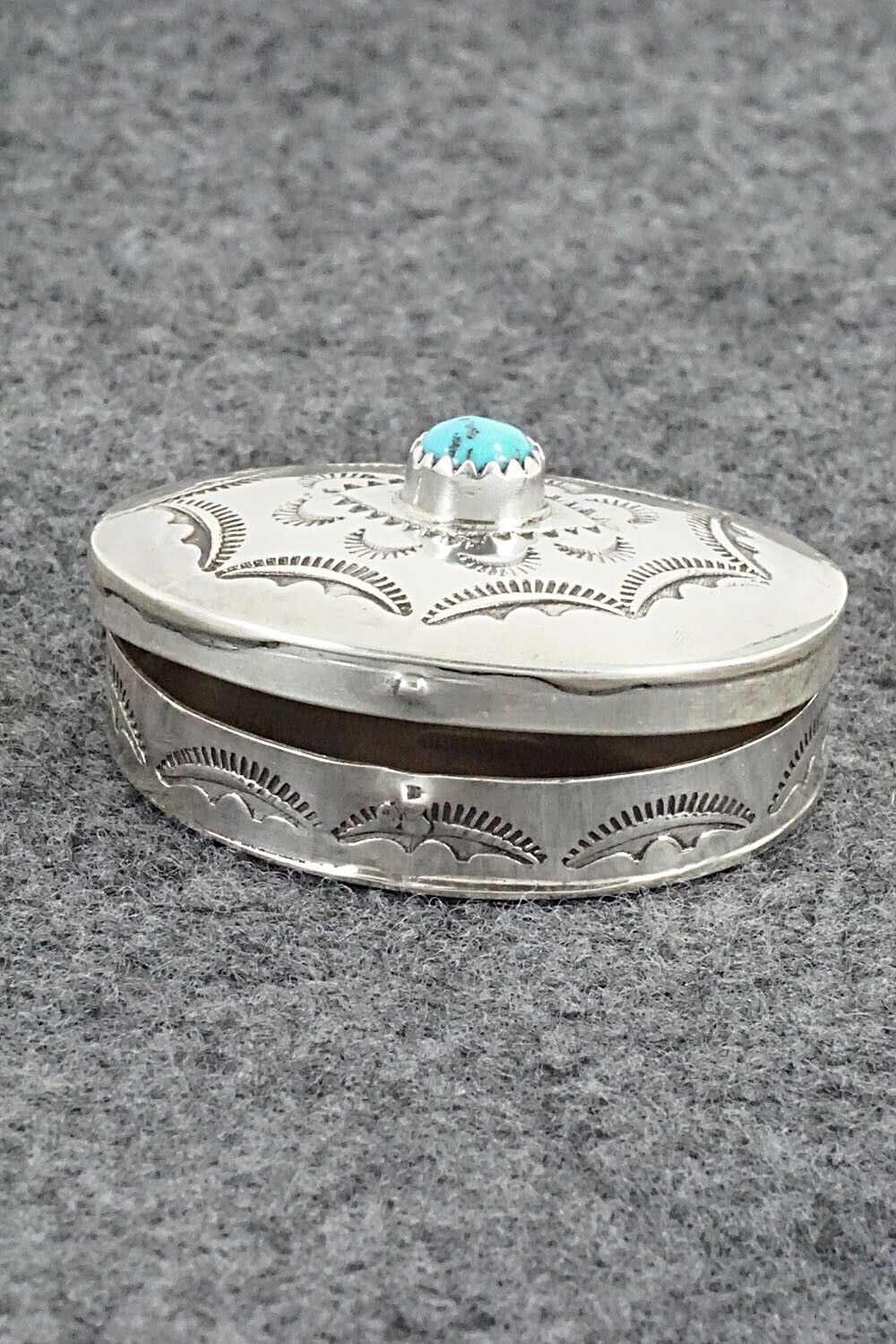 Turquoise & Sterling Silver Pill Box - Elouise Curtis