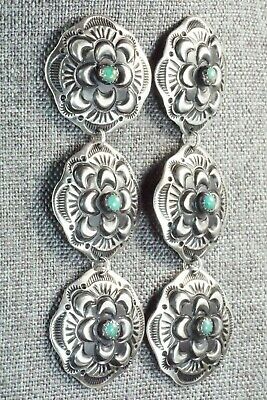 Turquoise & Sterling Silver Earrings - Leander Tahe