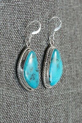Turquoise & Sterling Silver Earrings - Lee Shorty - Navajo - High Lonesome Trading
