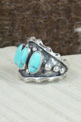 Turquoise & Sterling Silver Ring - Andrew Vandever - Size 8.75