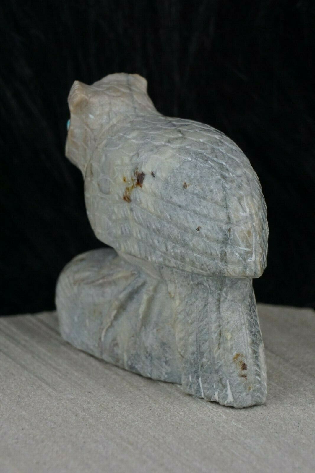 Owl Zuni Fetish Carving - Derrick Kaamasee - High Lonesome Trading