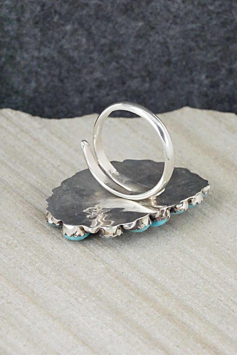 Turquoise and Sterling Silver Ring - Jesse Williams - Size 7 (adjustable)