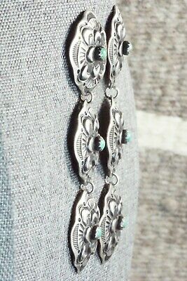 Turquoise & Sterling Silver Earrings - Leander Tahe