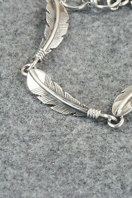 Sterling Silver Feather Link Bracelet - Joe Mace