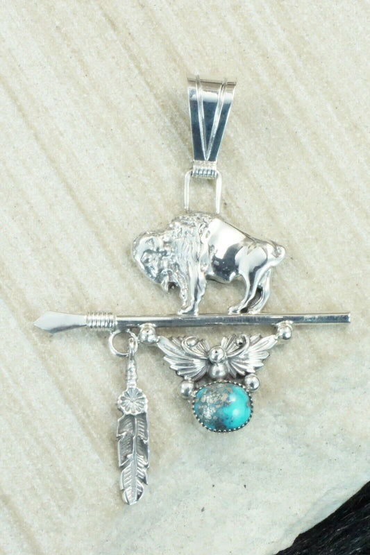 Turquoise & Sterling Silver Pendant - Davey Morgan