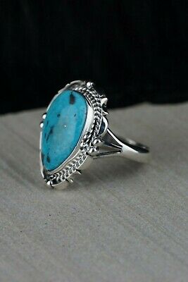 Navajo Turquoise and Sterling Silver Ring - Daniel Benally - Size 9 - High Lonesome Trading