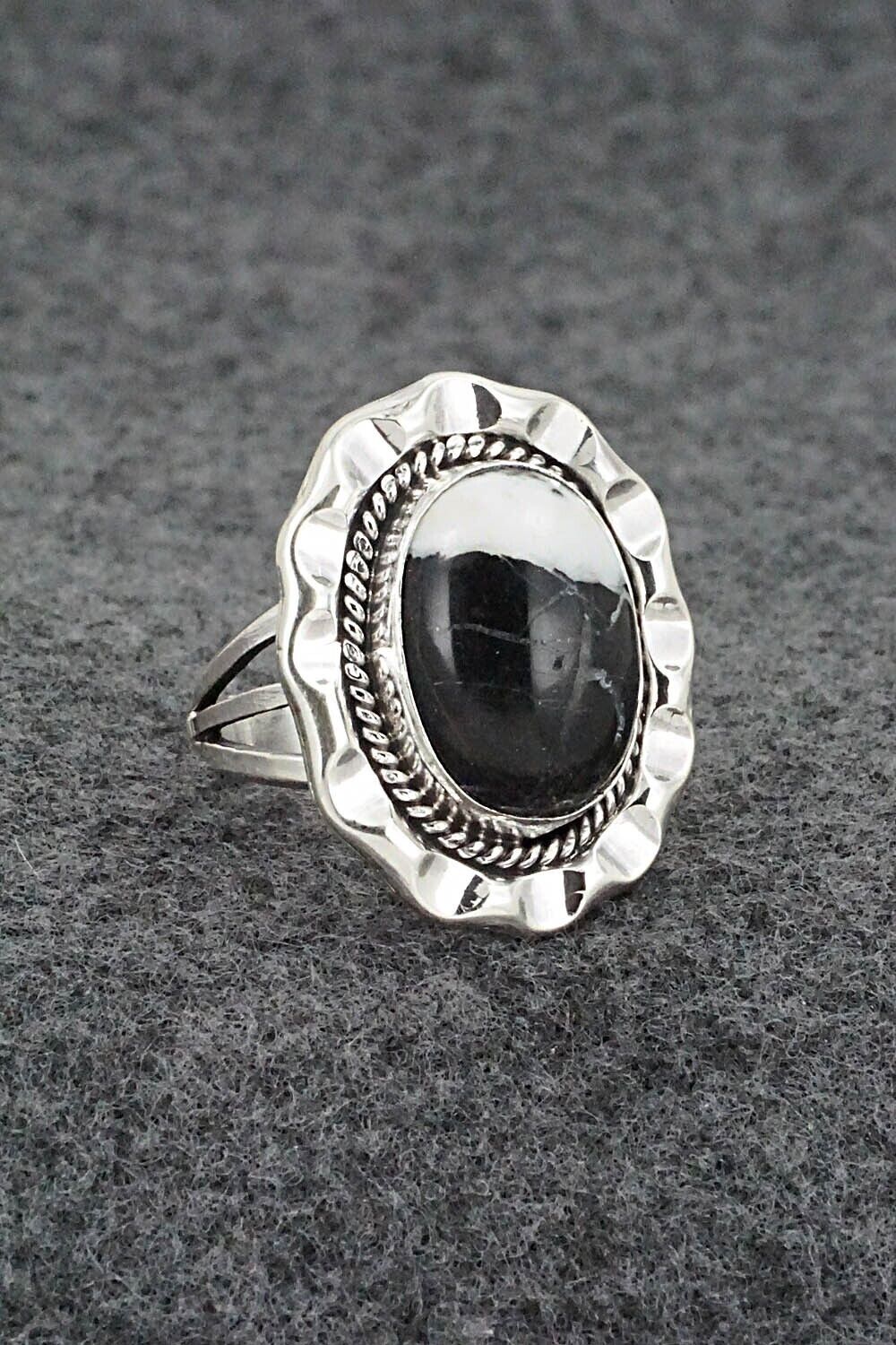 White Buffalo & Sterling Silver Ring - Samuel Yellowhair - Size 5.75