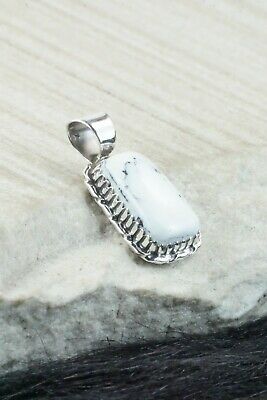 White Buffalo & Sterling Silver Pendant - Alvin Joe