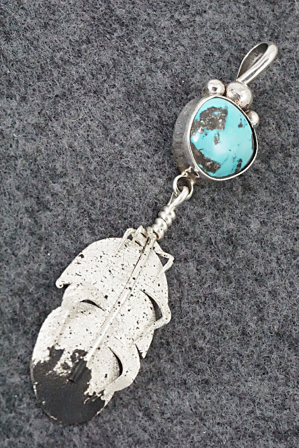 Turquoise & Sterling Silver Pendant - Ernest Rangel
