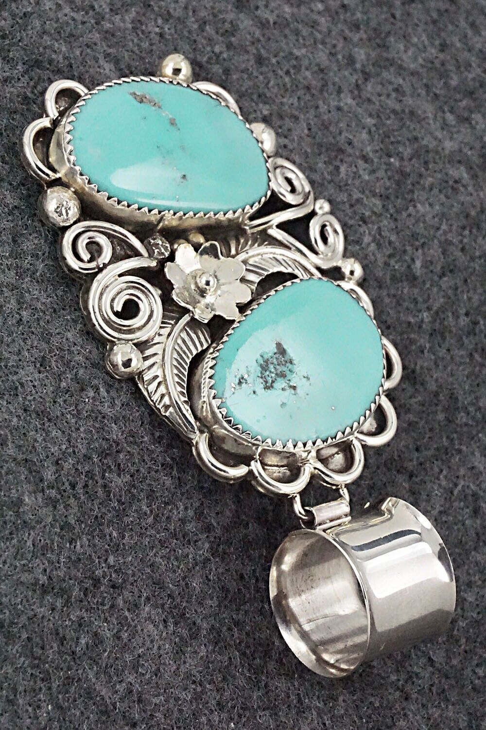 Turquoise & Sterling Silver Pendant - Shirley Largo