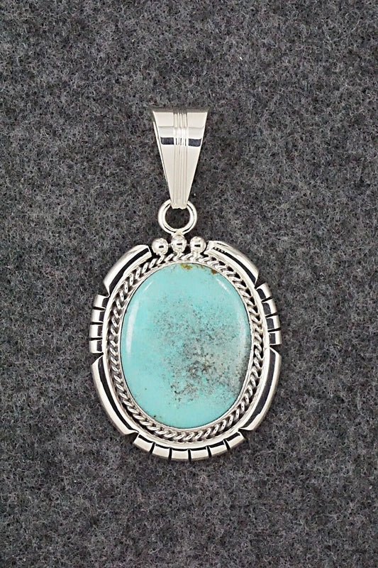 Turquoise & Sterling Silver Pendant - Samuel Yellowhair