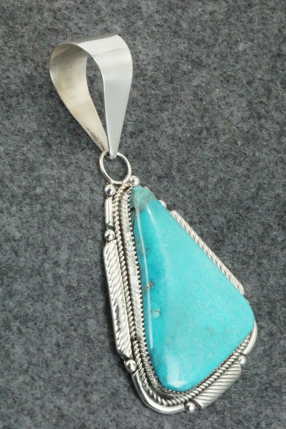 Turquoise and Sterling Silver Pendant - Kenny Calavaza