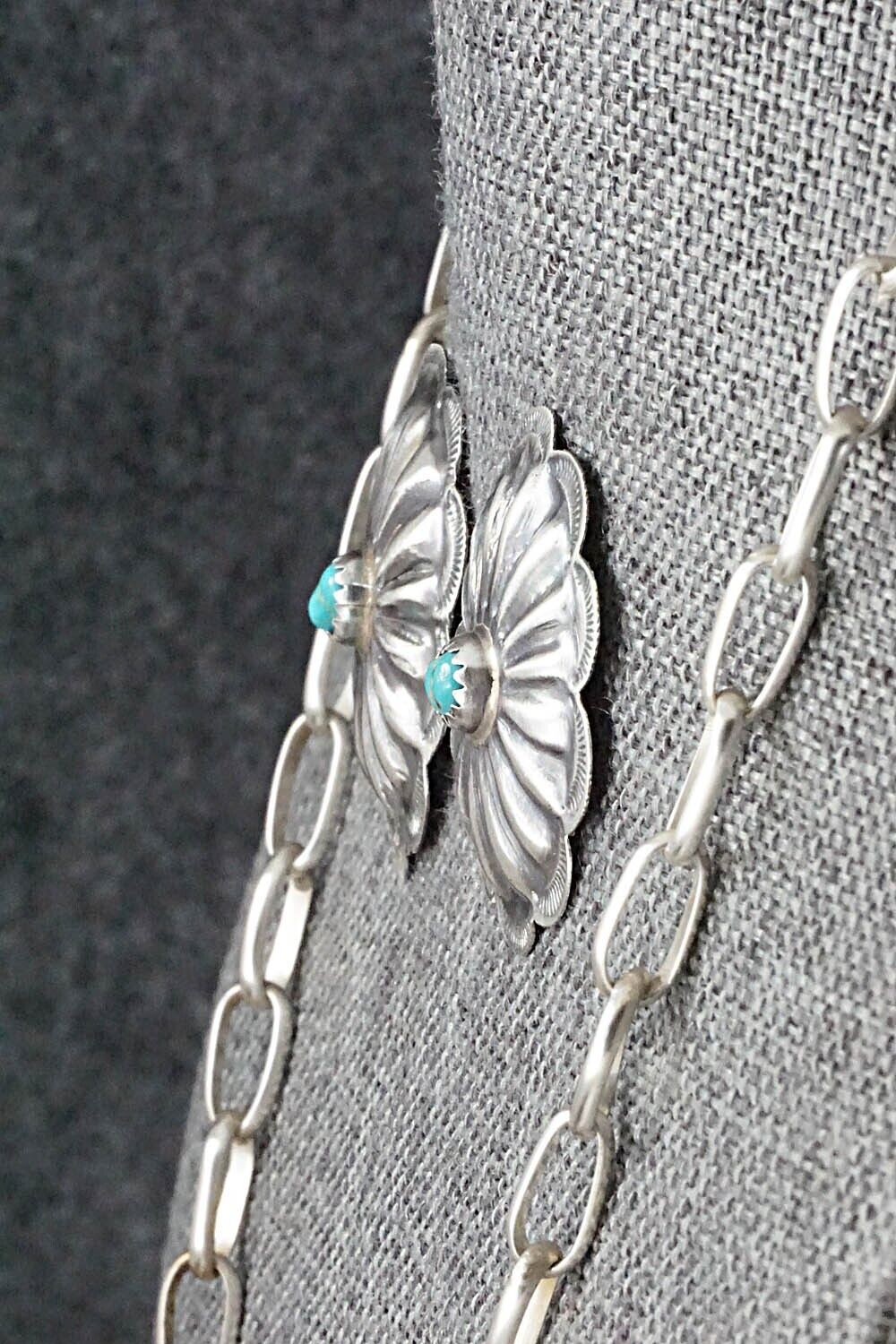 Turquoise & Sterling Silver Necklace and Earrings Set - Joan Begay