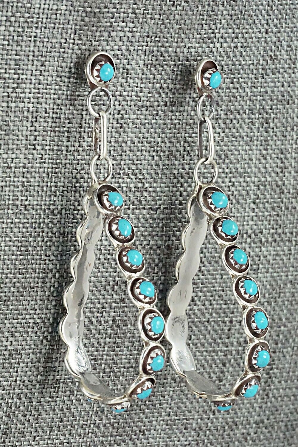 Turquoise & Sterling Silver Earrings - Florenda Lonasee