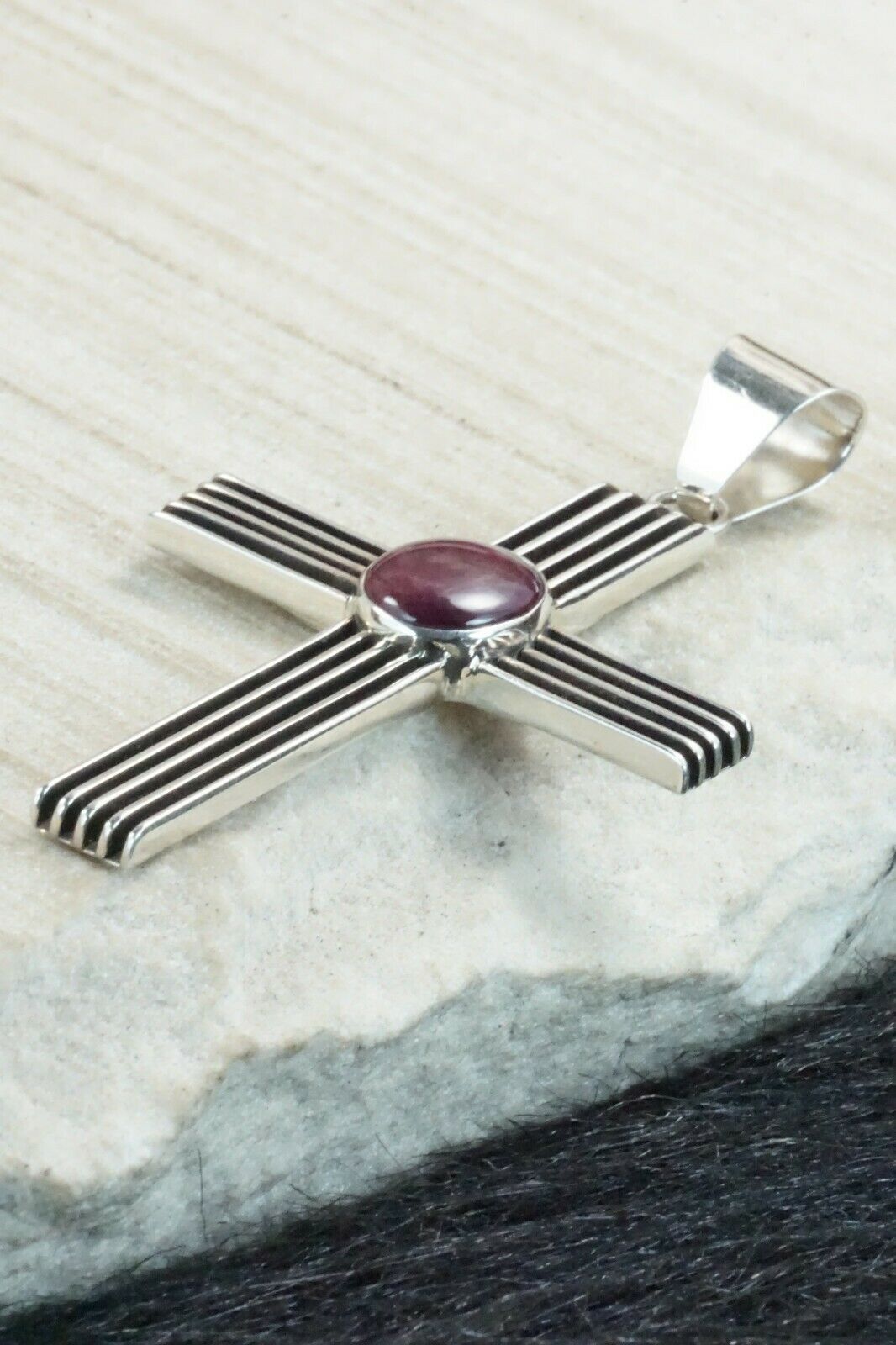 Spiny Oyster & Sterling Silver Pendant - Francis Jones