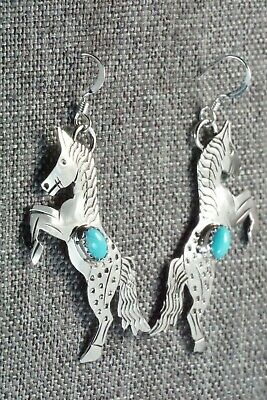 Turquoise & Sterling Silver Earrings - Louise Yazzie