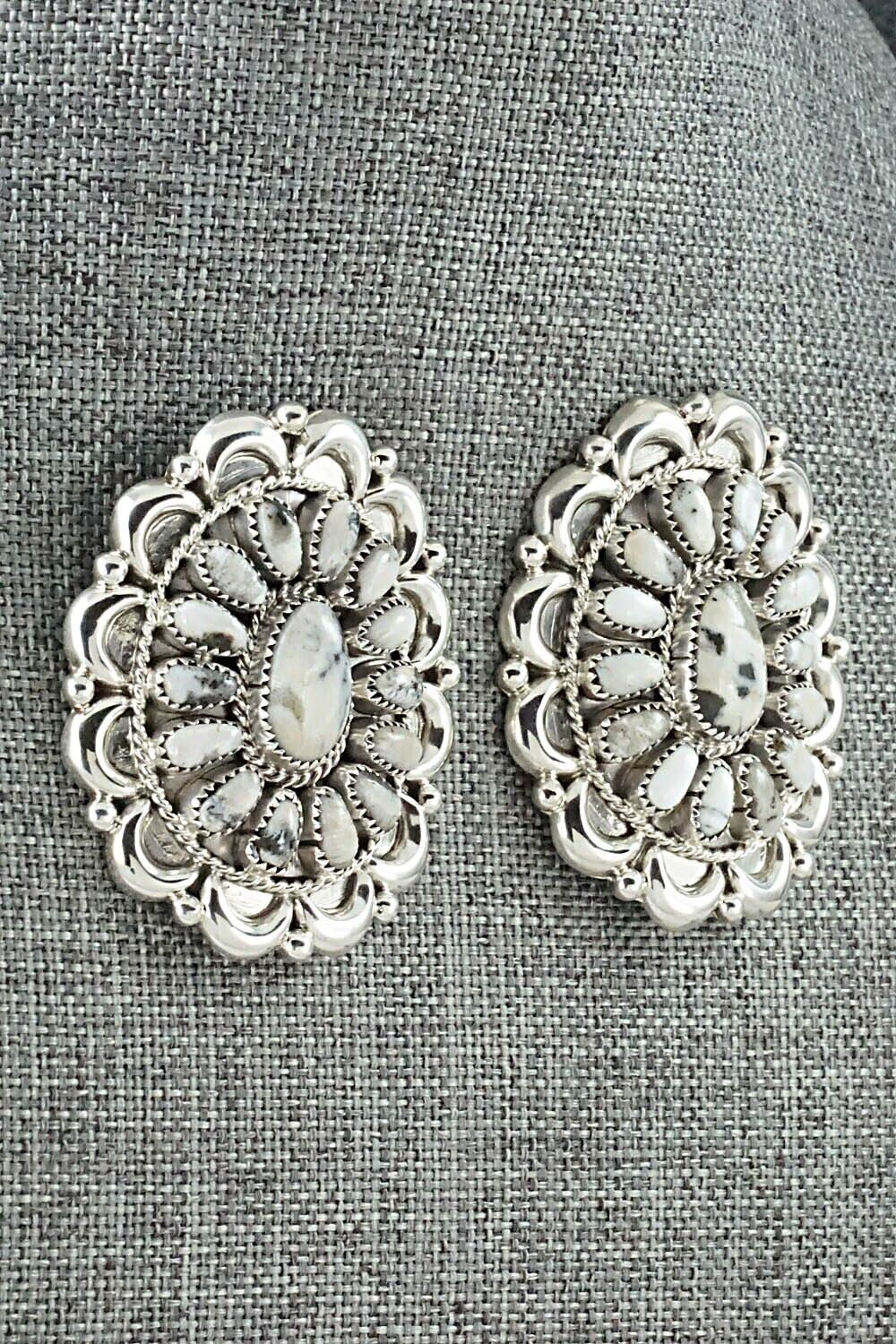 White Buffalo & Sterling Silver Earrings - Jaz Wilson