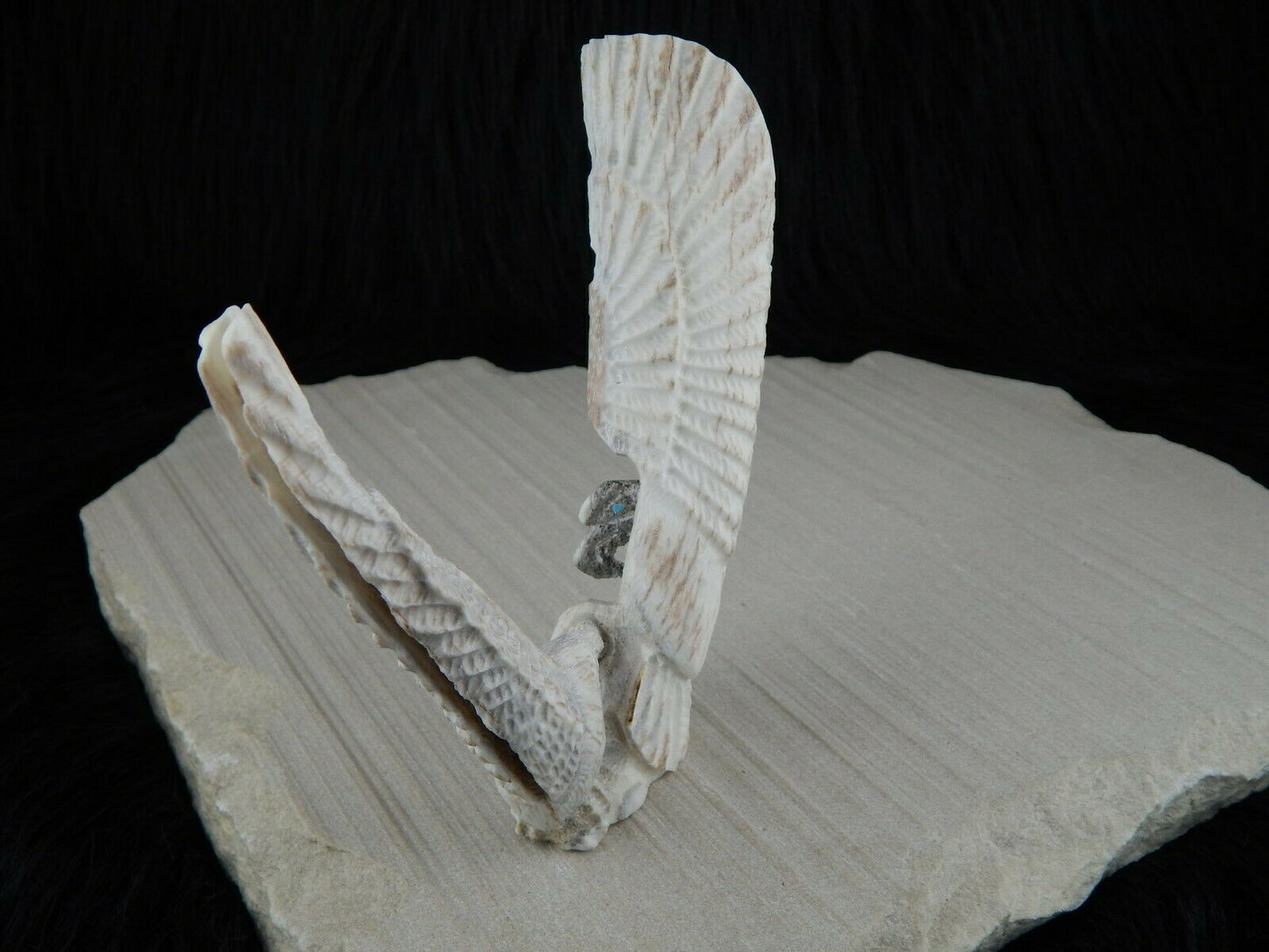 Eagle Zuni Fetish Carving - Jerrold Lahaleon - High Lonesome Trading