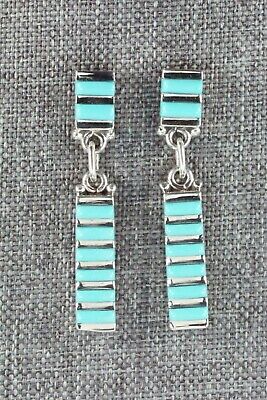 Turquoise and Sterling Silver Earrings - Fredrick & Denise Siutza - High Lonesome Trading