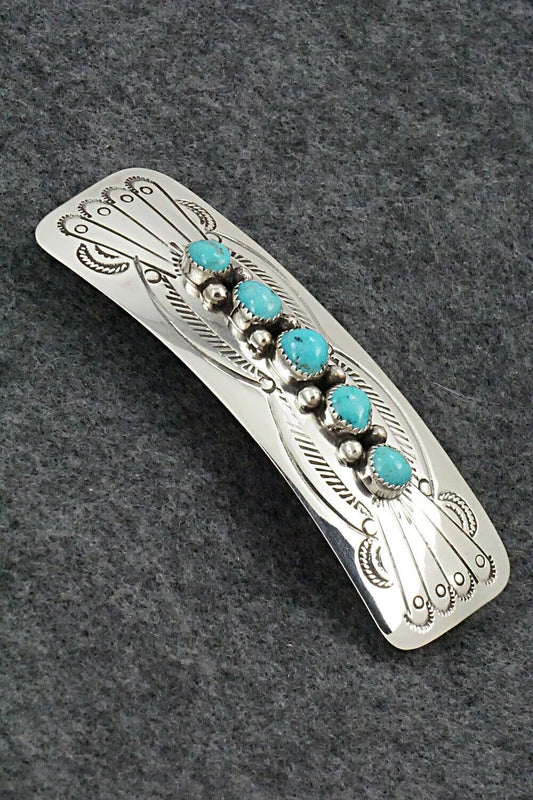 Turquoise & Sterling Silver Hair Barrette - Jolene Begay